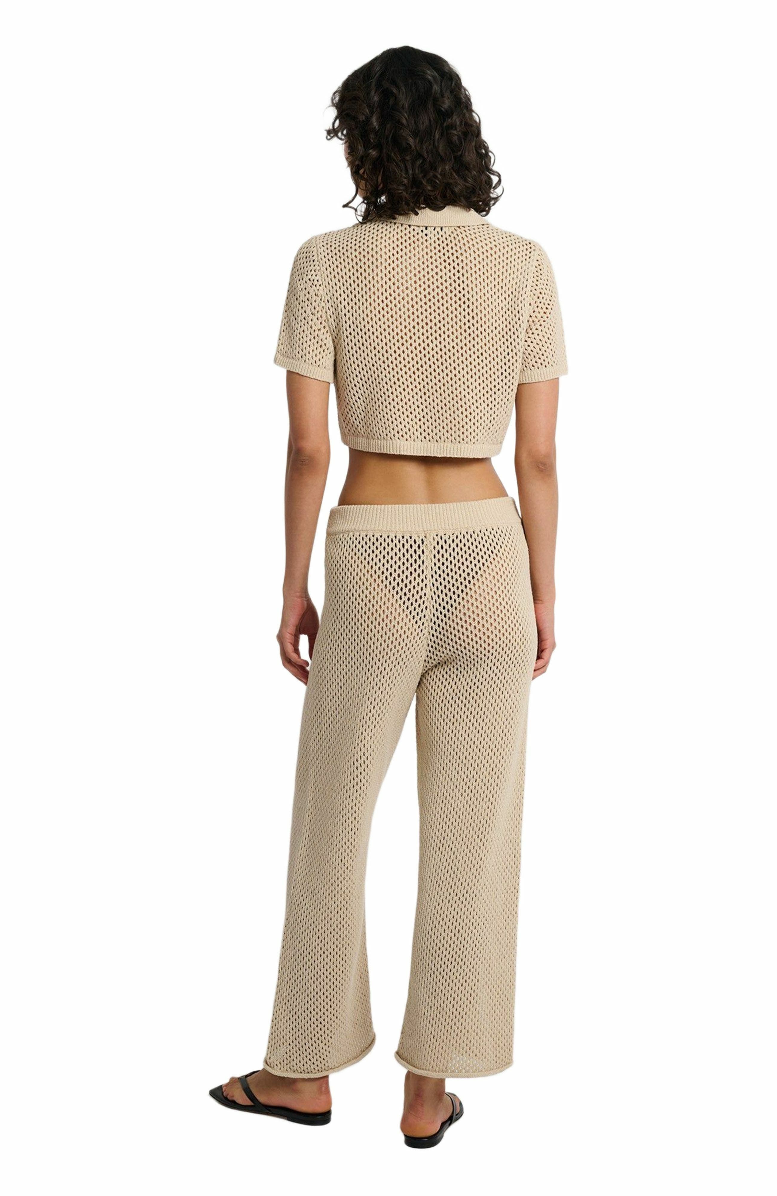 Knit Crochet Cropped Short Sleeve Polo - image 2