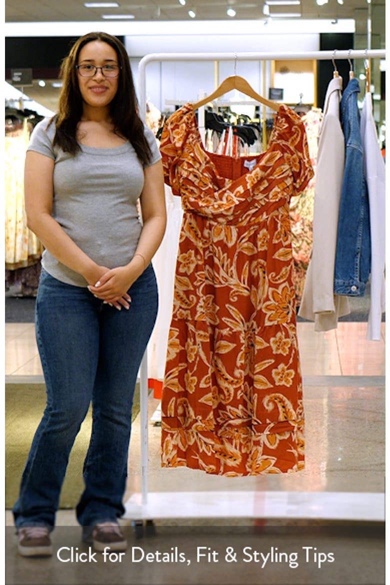 Terra Di Siena Floral Tiered Midi Dress video