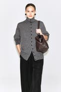 COS Sculpted Cashmere Mock-neck Cardigan