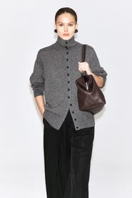 COS Sculpted Cashmere Mock-neck Cardigan