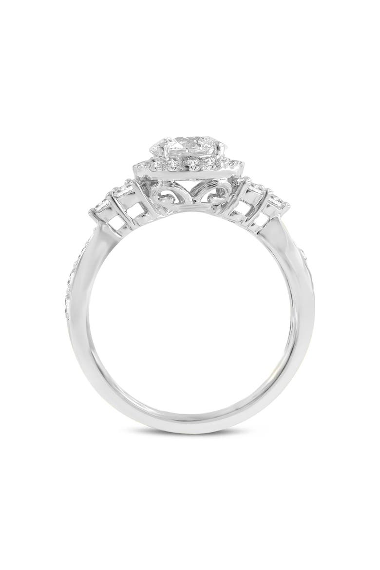 Mirabelle 14K White Gold Round Cut Lab Grown Diamond Halo Engagement Ring - 1.65 Ct, Alternate, color, 14K White Gold