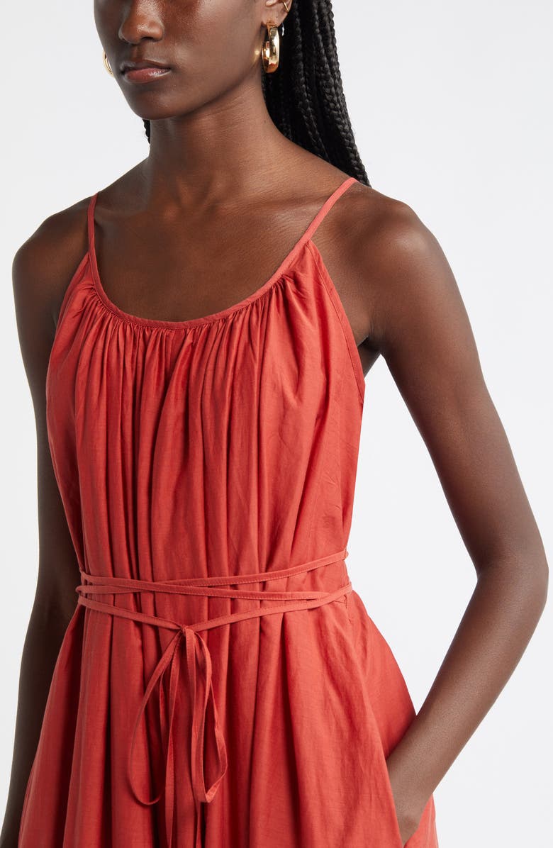 Nordstrom Cotton & Silk Tie Waist Tiered Sundress, Alternate, color,