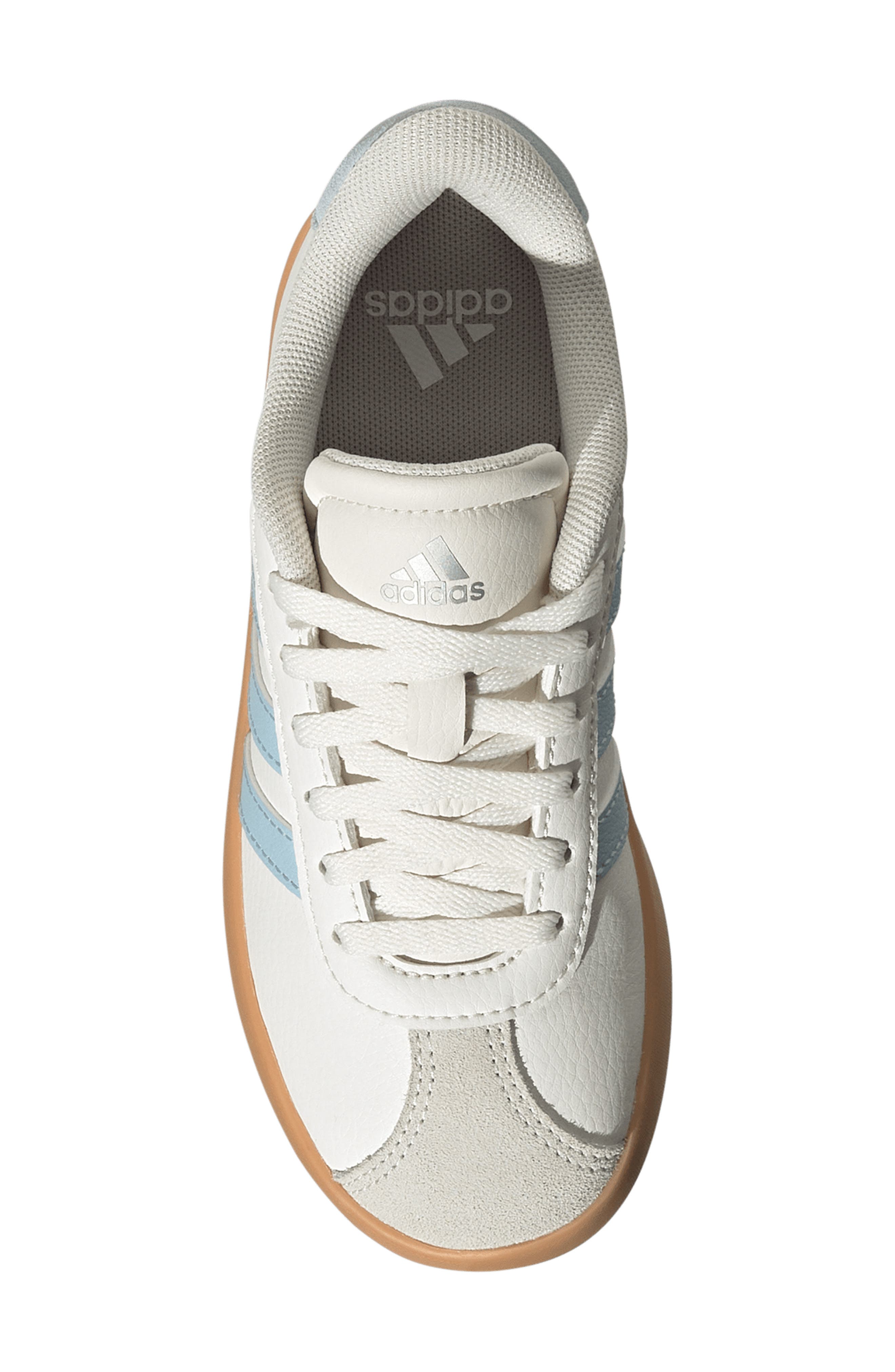 adidas Kids' VL Court 3.0 Sneaker, Alternate, color, Core White/ Ice Blue/ Gum
