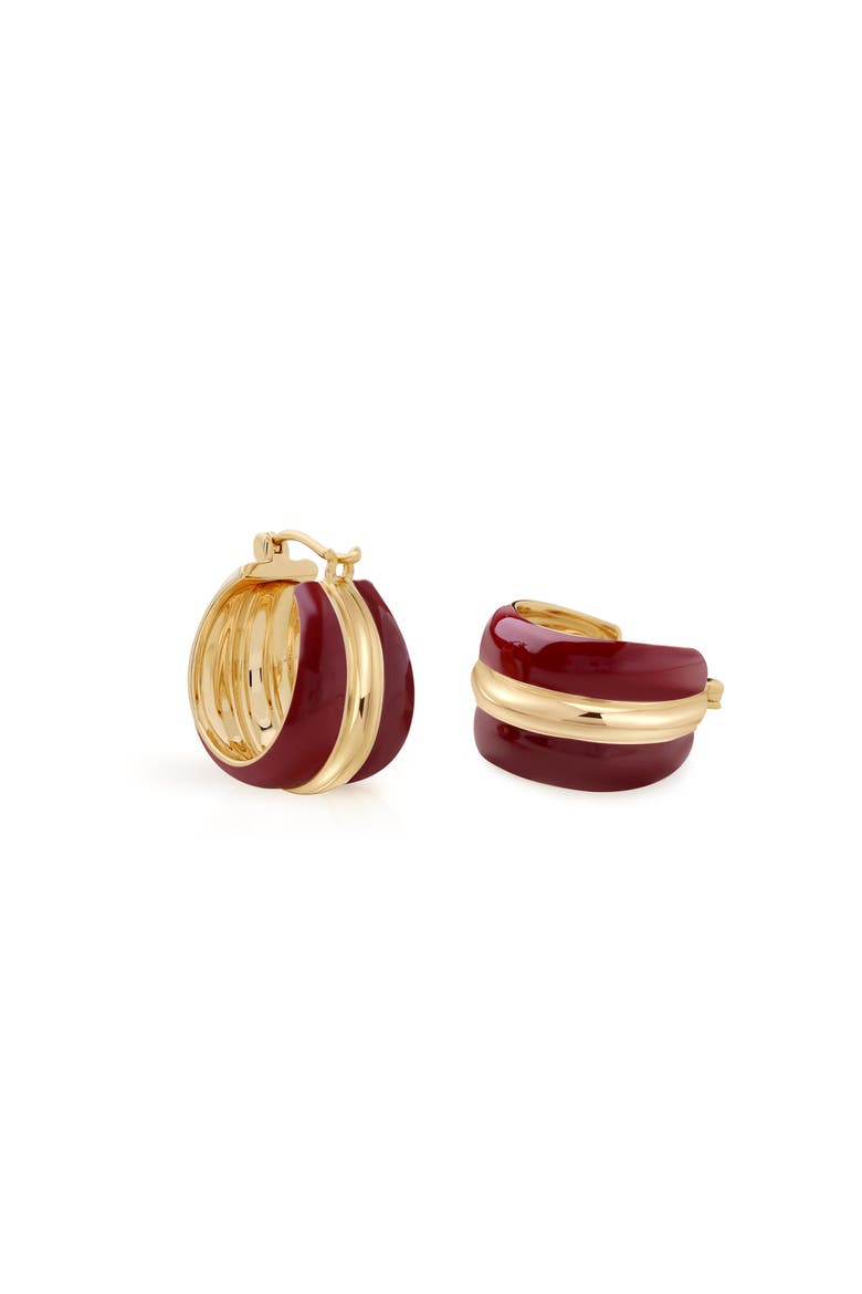 Ostuni Hoop Earrings, Main, color, Red & Gold