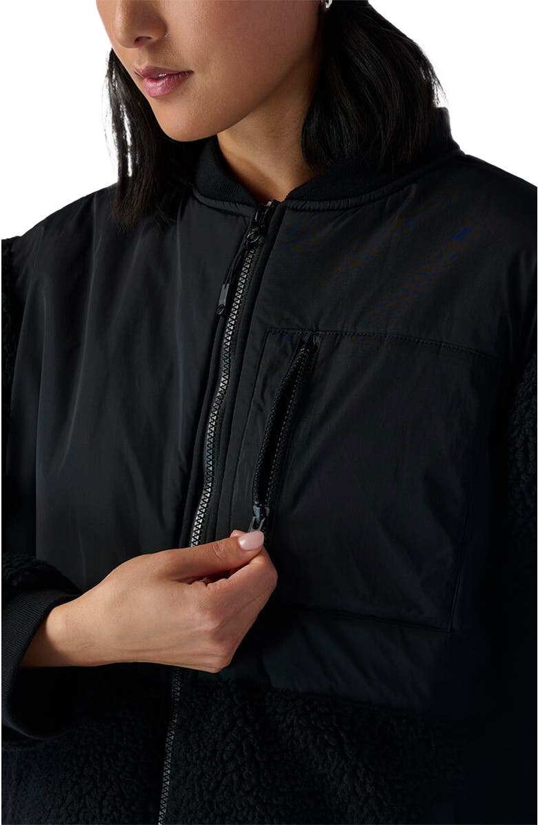 Backcountry Mixed Fabric Fleece Long Coat - Women's, Alternate, color, Black