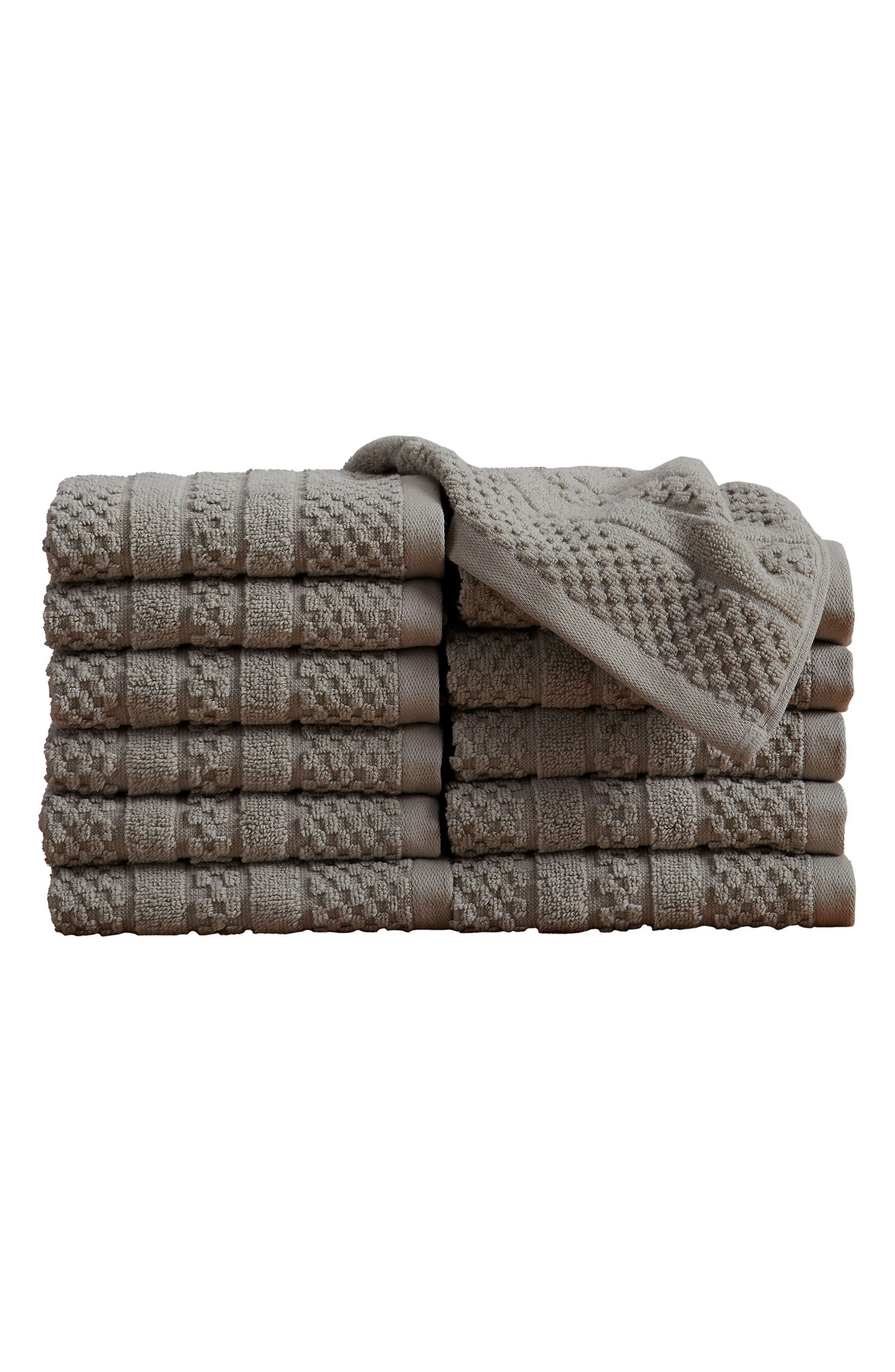 Woven & Weft Checkered Texture Cotton Washcloths