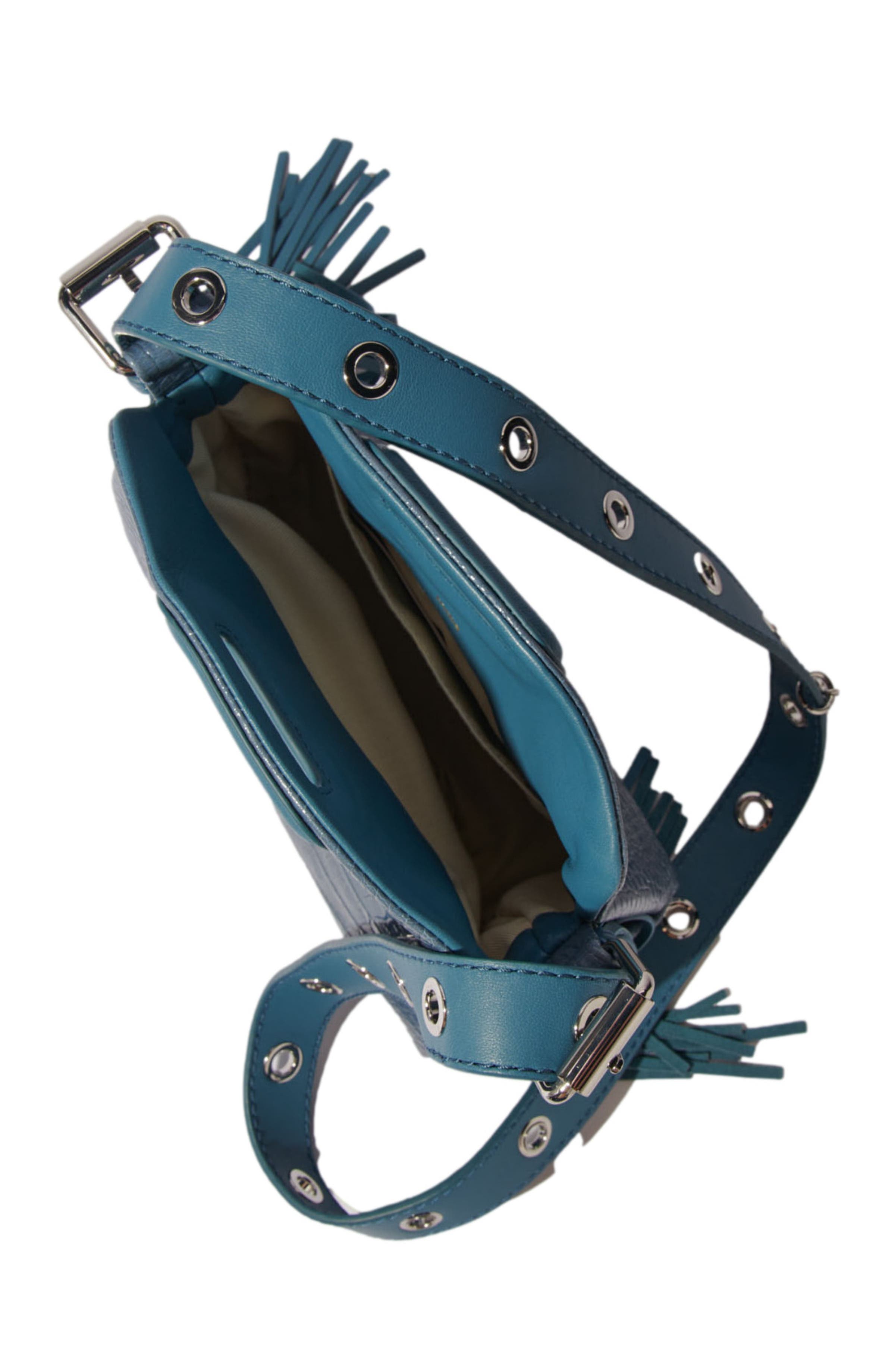 maje Mock croc Miss M mini bag, Alternate, color, 