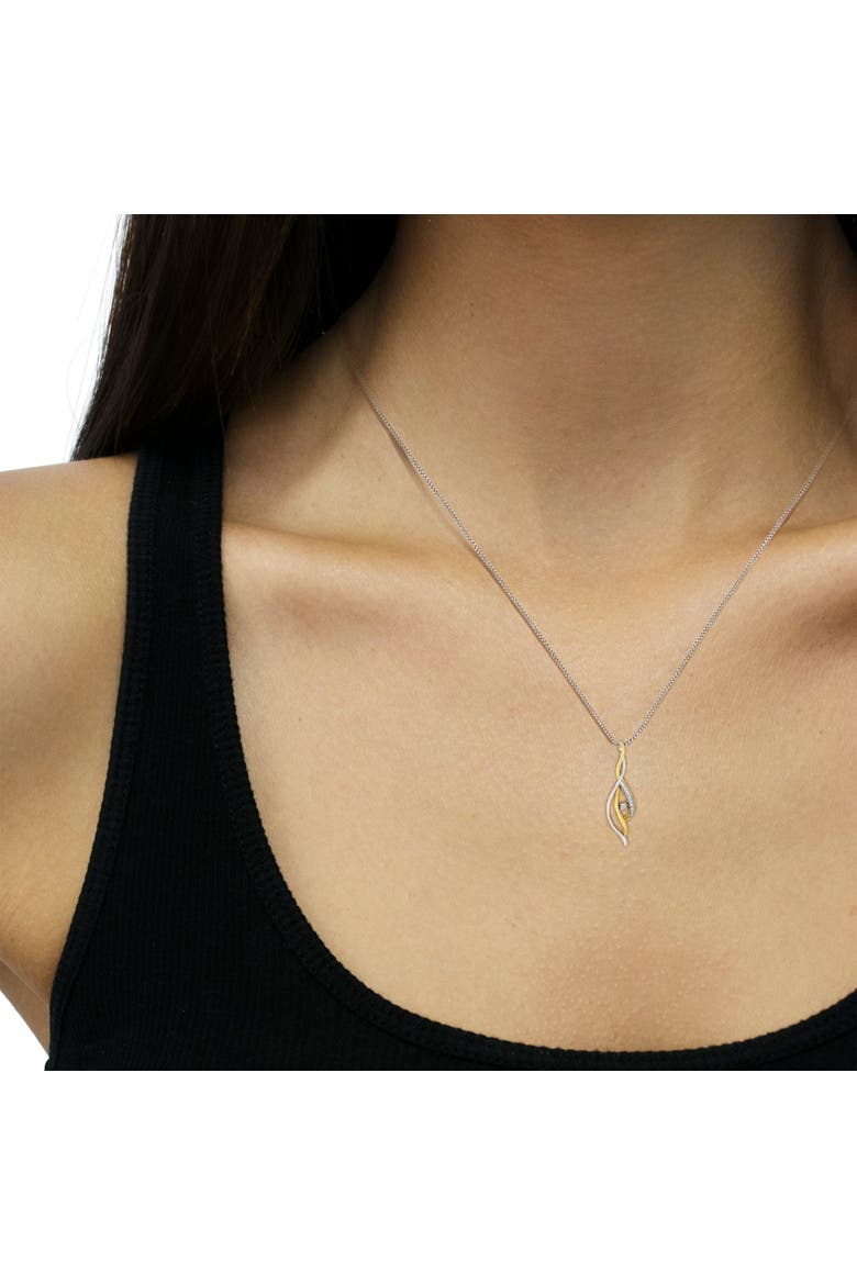 Espira 10K Two-Tone Gold Round Cut Diamond Cascade Pendant Necklace, Alternate, color, Yellow