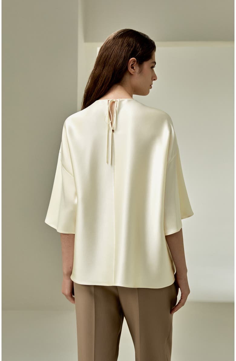 Lilysilk Relaxed Silk Crewneck Blouse, Alternate, color, Lily White