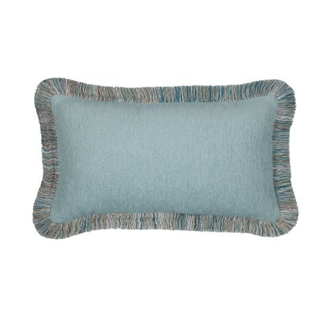Halo Fringed Indoor & Outdoor Woven Accent Pillow & Insert