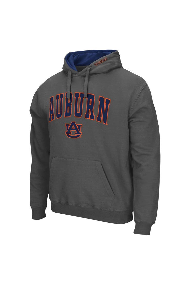 Men's Colosseum Charcoal Auburn Tigers Arch & Logo 3.0 Pullover Hoodie, Alternate, color, Charcoal