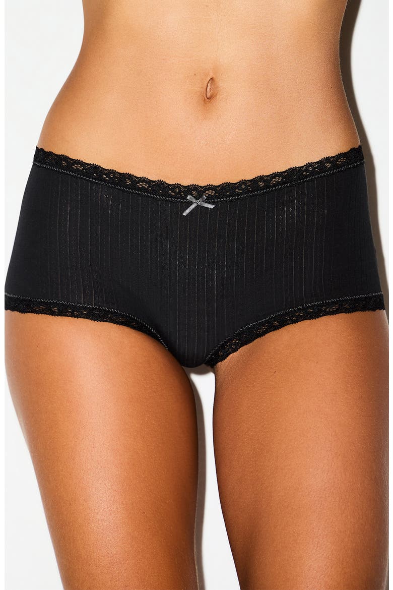 Lightweight Stretch Cotton Boyshorts, Alternate, color, SOOT TONAL