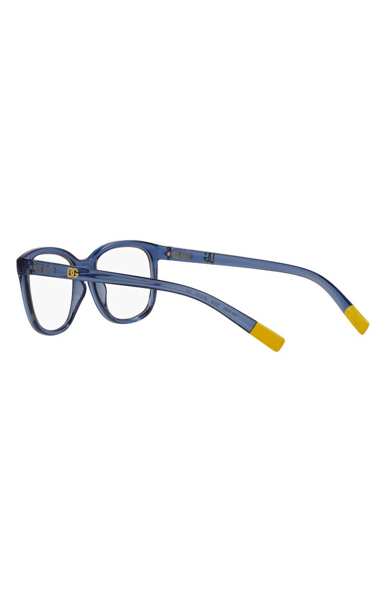 Dolce&Gabbana 48mm Rectangular Optical Glasses, Alternate, color, Opal Blue