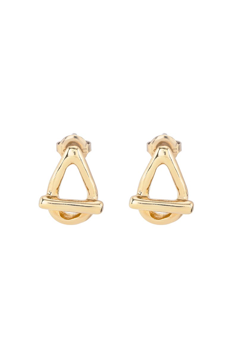Drop Oval Link Shaped Earrings, Main, color, Gold