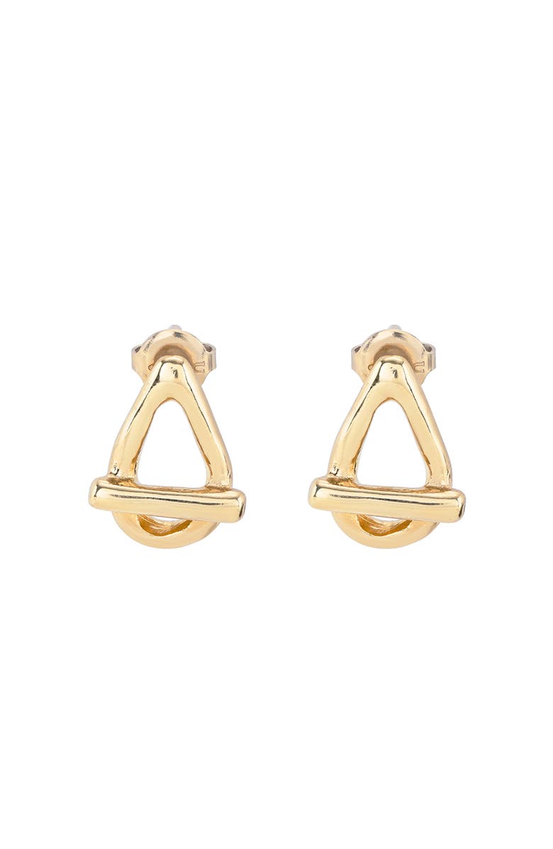 UNODE50 Drop Oval Link Shaped Earrings, Main, color, Gold