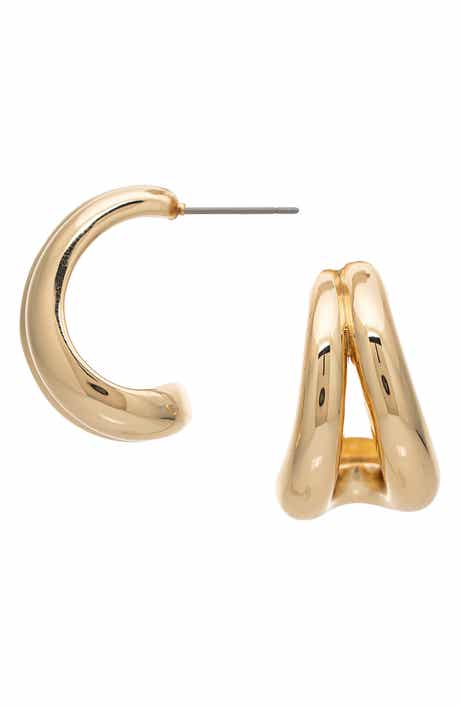 Polished Double Hoop Earrings