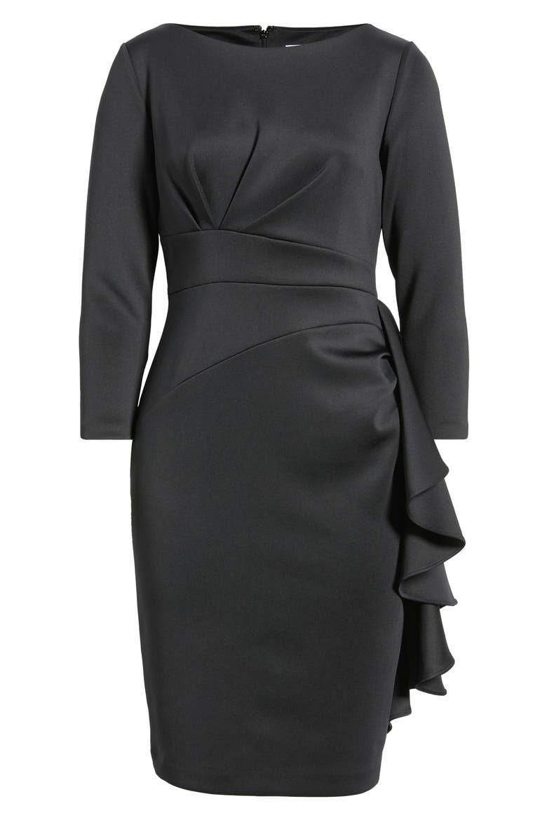 Draped Sheath Dress, Alternate, color, ANNE BLACK