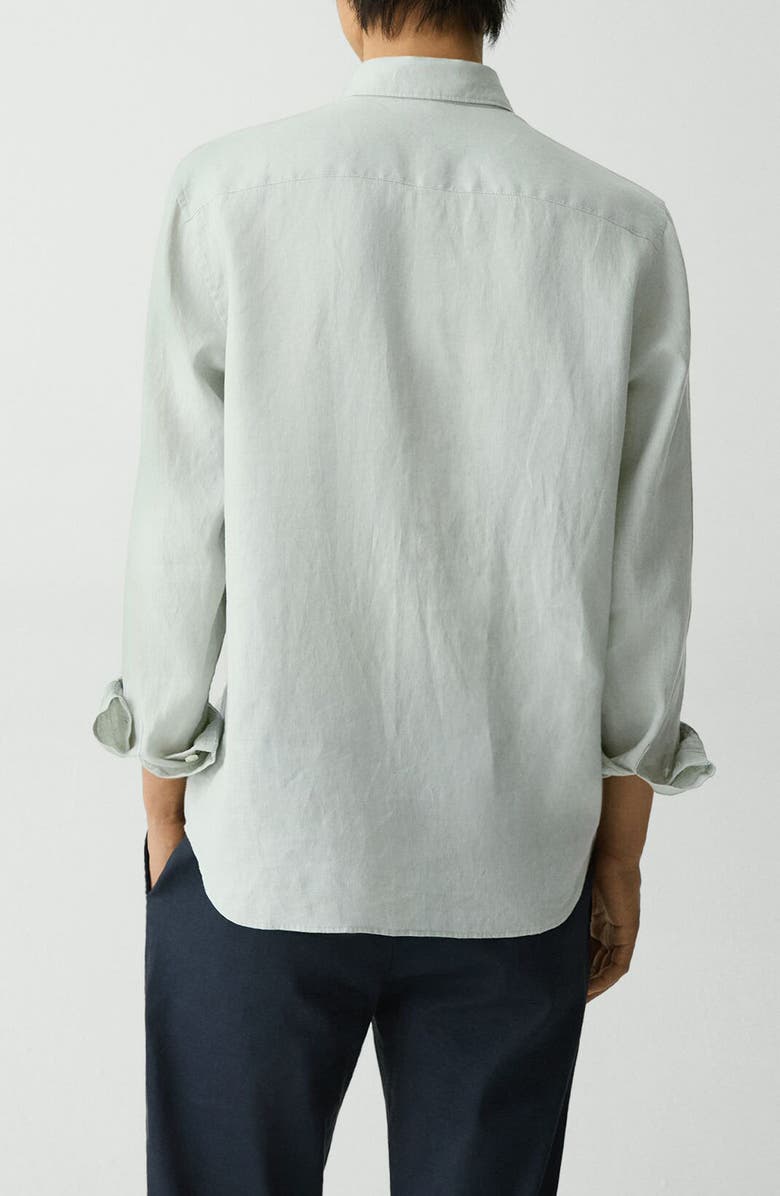 Theory Irving Solid Linen Button-Up Shirt, Alternate, color, Light Green