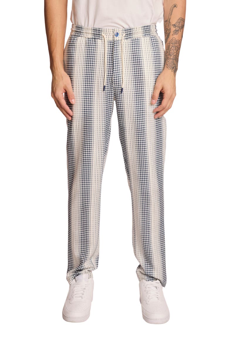 Chester Drawstring Pants, Main, color, NAVY WHITE DIAMOND STRIPES