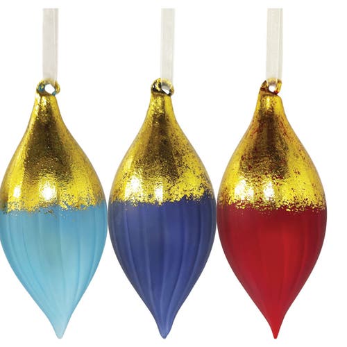 Carol & Frank Boho Gold And Color Ornaments Set Of 6 In Multi