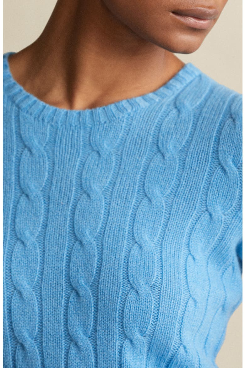Julianna Cable Knit Cashmere Sweater, Alternate, color, SPRING SURF