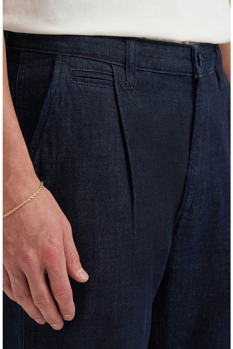 Relaxed Pleated Straight Leg Jeans, Alternate, color, RINSE
