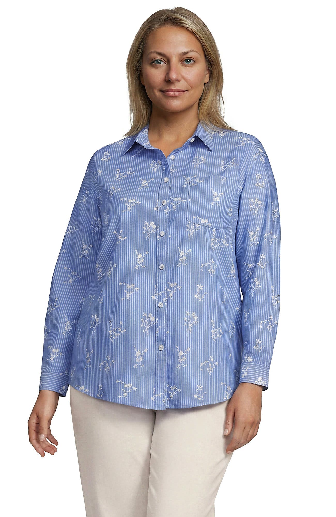 selected Ivory Floral/Cobalt Stripe