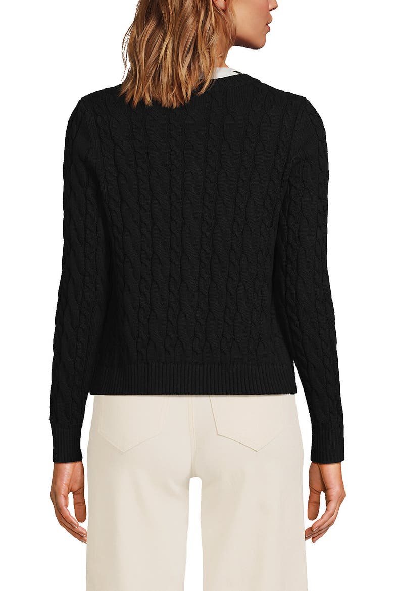 Cotton Drifter Cable Cardigan Sweater, Alternate, color, Black