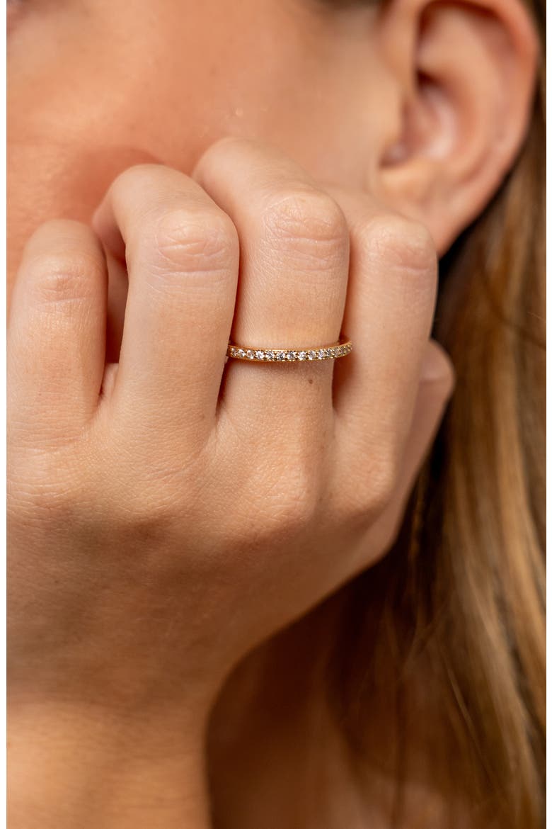 Thin Cubic Zirconia Band Ring, Alternate, color, GOLD