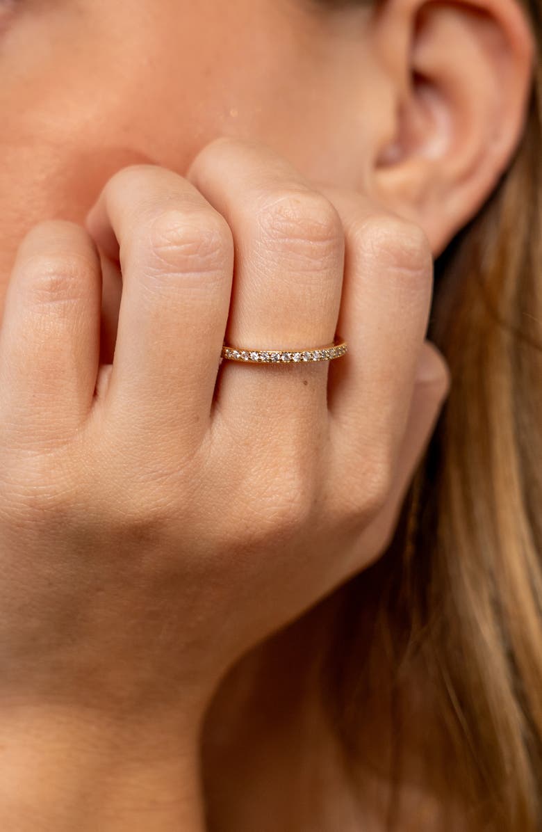 Sterling Forever Thin Cubic Zirconia Band Ring, Alternate, color,