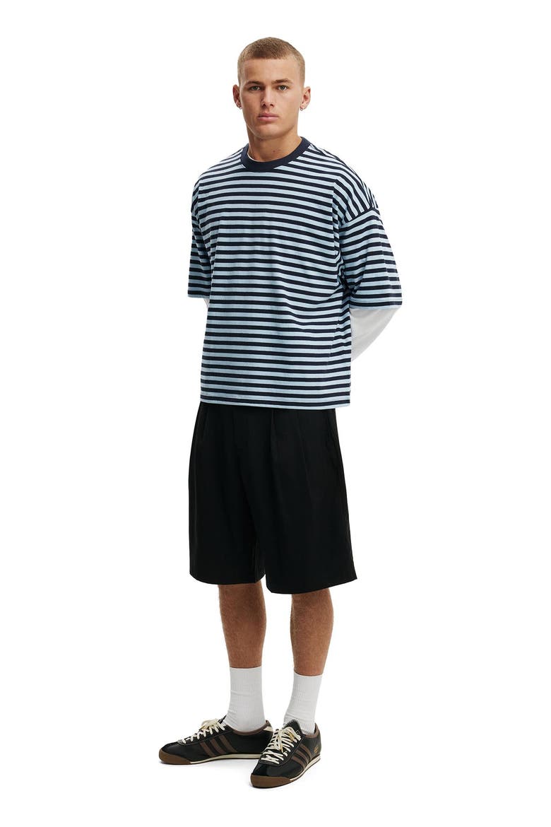 Men's Cropped Fit T-Shirt, Alternate, color, True Navy  Powder Blue