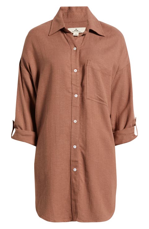 Premium Linen Button-Up Blouse