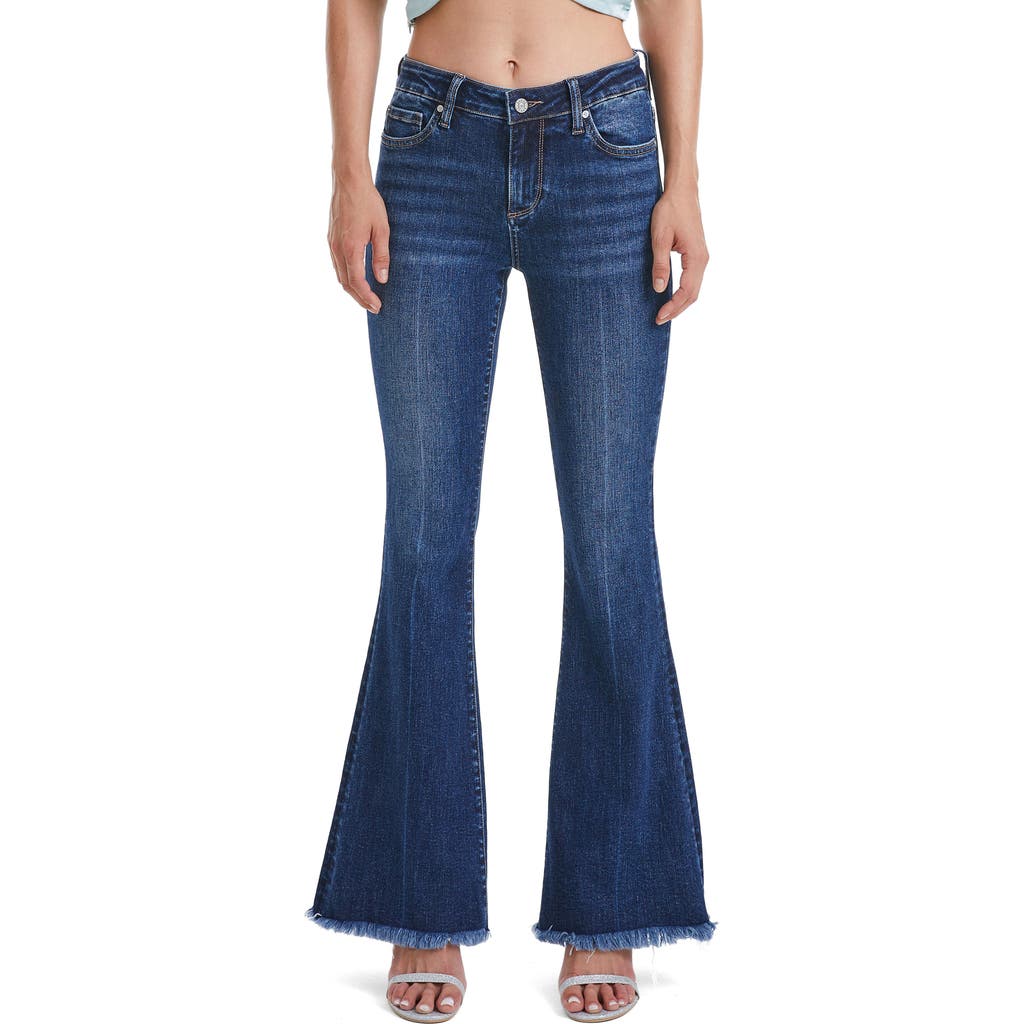 Bayeas Frayed Mid Rise Flare Jeans