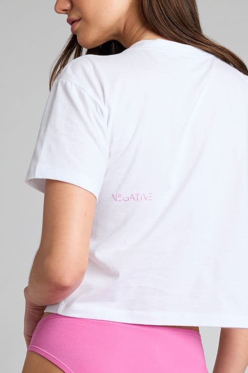 Negative Underwear Uniform Baby Tee In White: Orchid Edition