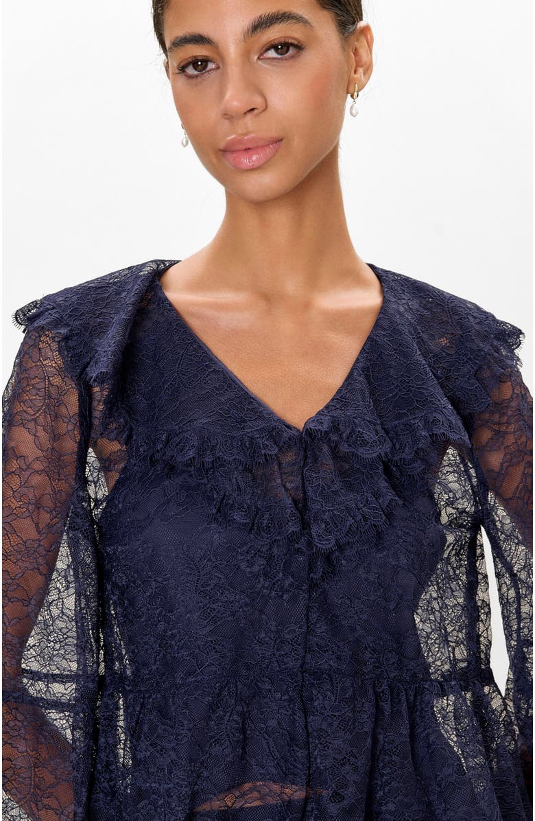 Rebecca Taylor Skye Lace Top, Alternate, color, Maritime Blue