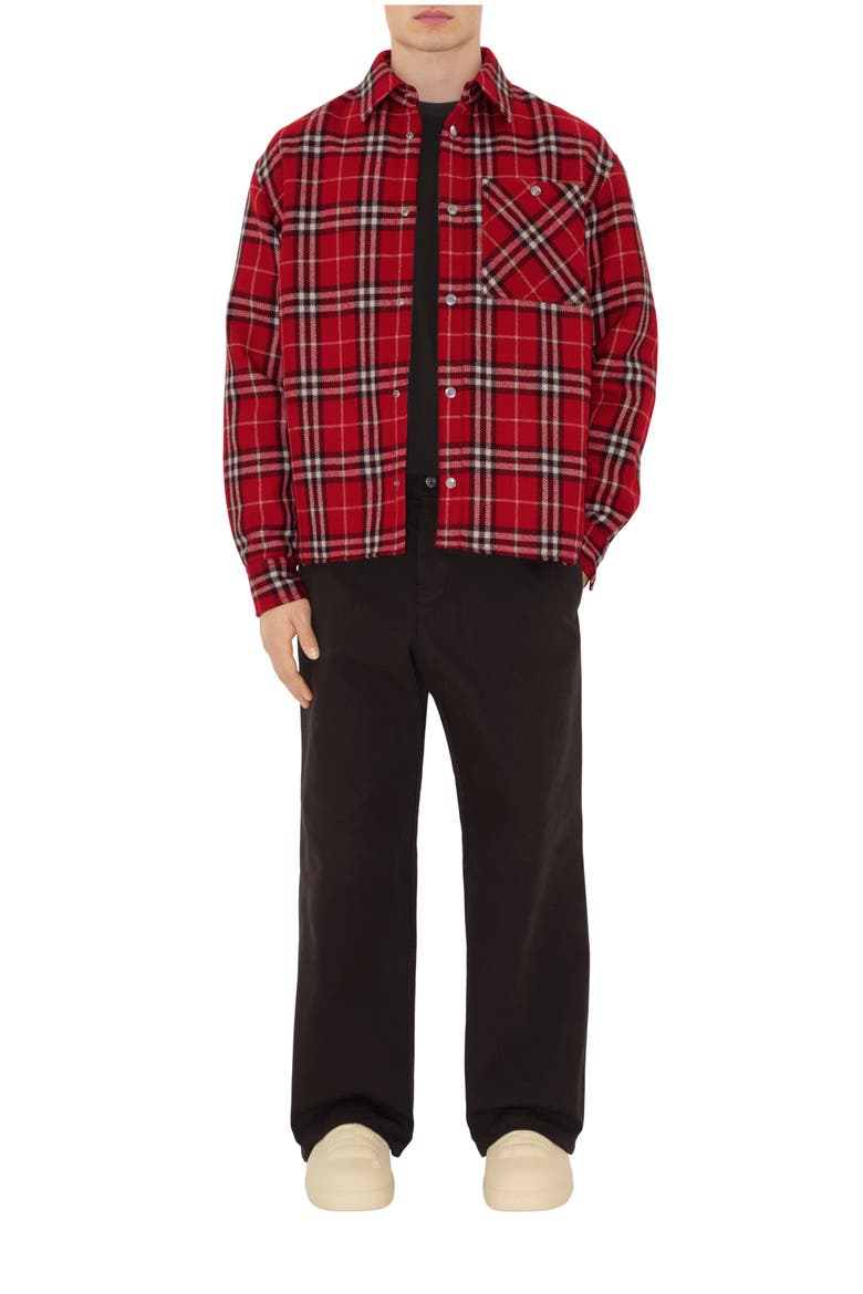Check Wool Overshirt, Main, color, Geranium