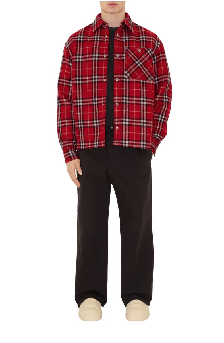 Burberry Check Wool Overshirt, Main, color, 