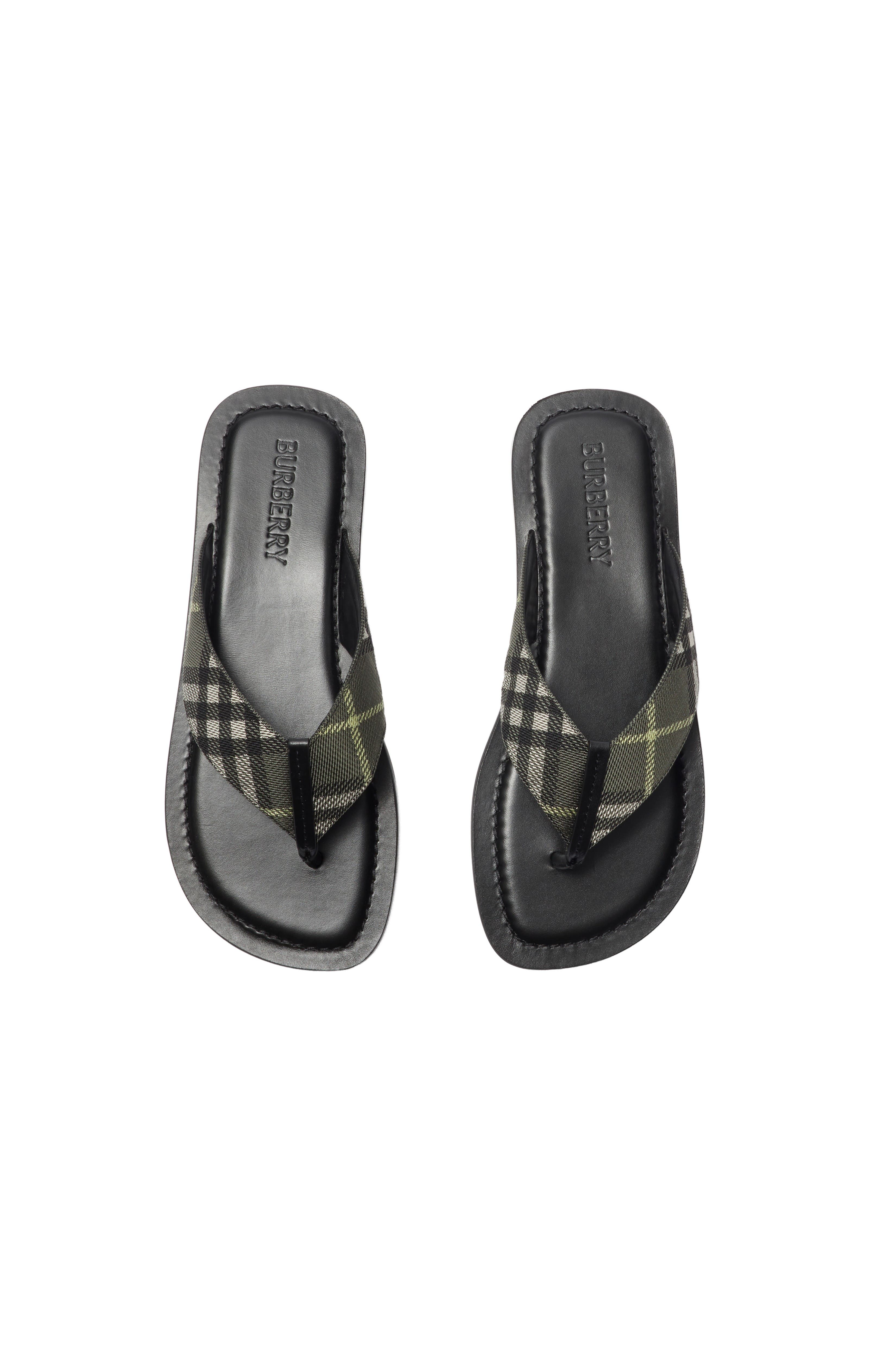 Burberry Check Pavilion Sandals, Alternate, color, Thicket Green