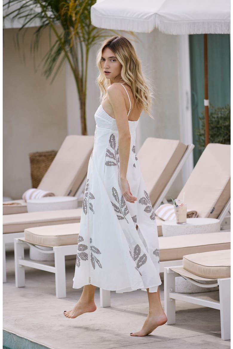 Bianca Embroidered Midi Sundress, Alternate, color, WHITE