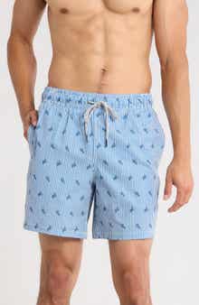 Rainforest Sea Turtles Seersucker Swim Trunks
