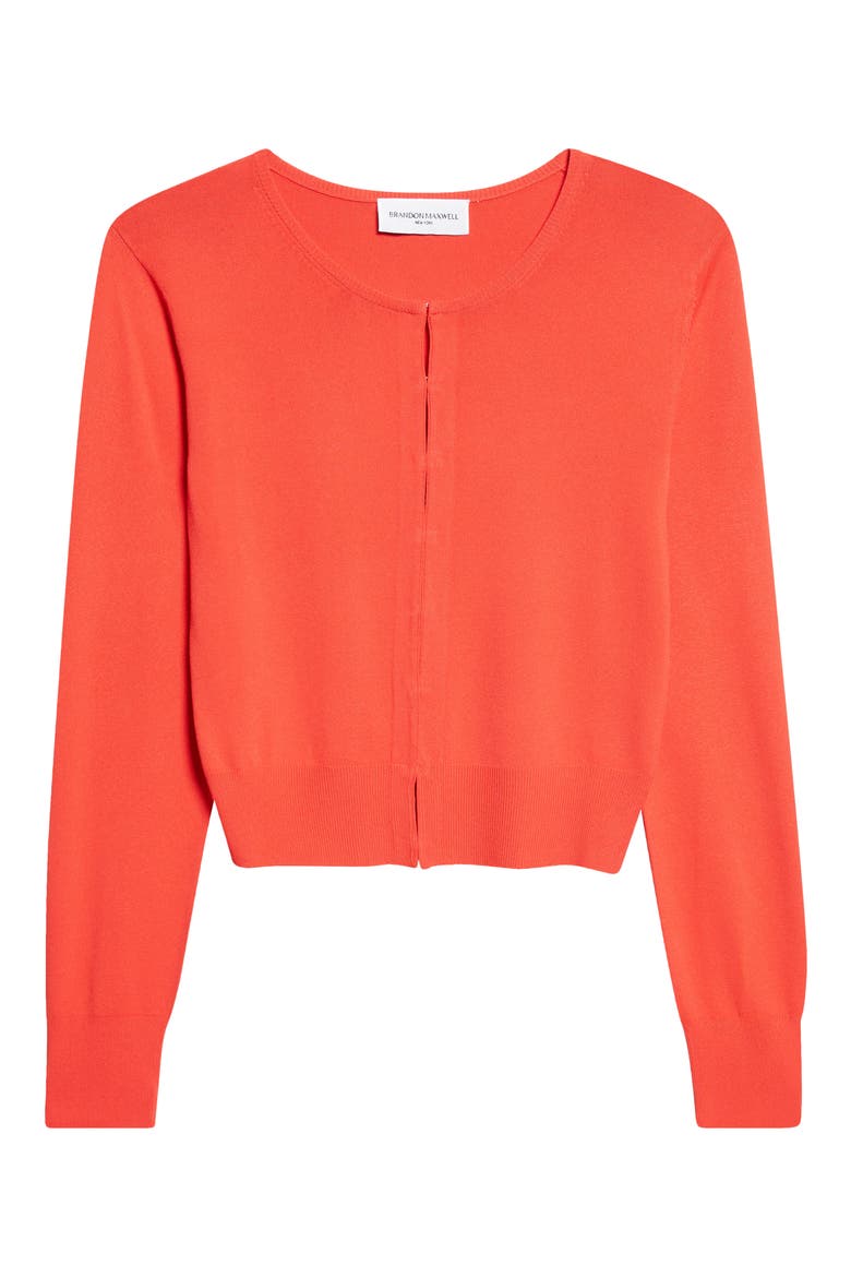 The Ellery Shrunken Cardigan, Alternate, color, RED