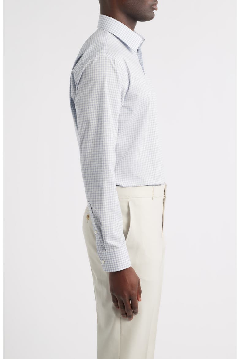 Trim Fit Check Non-Iron Cotton Dress Shirt, Alternate, color, BLUE VALEMONT PLAID