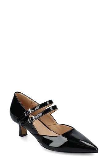 Journee Collection Journee Womens Carnation Medium And Wide Width Kitten Heel Mary Jane Pumps In Black