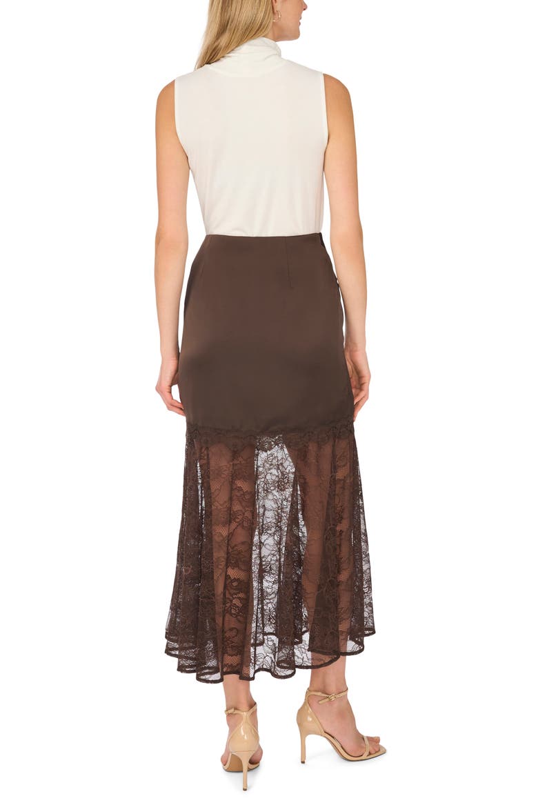 Lace Detail Satin Midi Skirt, Alternate, color, CHOCOLATE PLUM