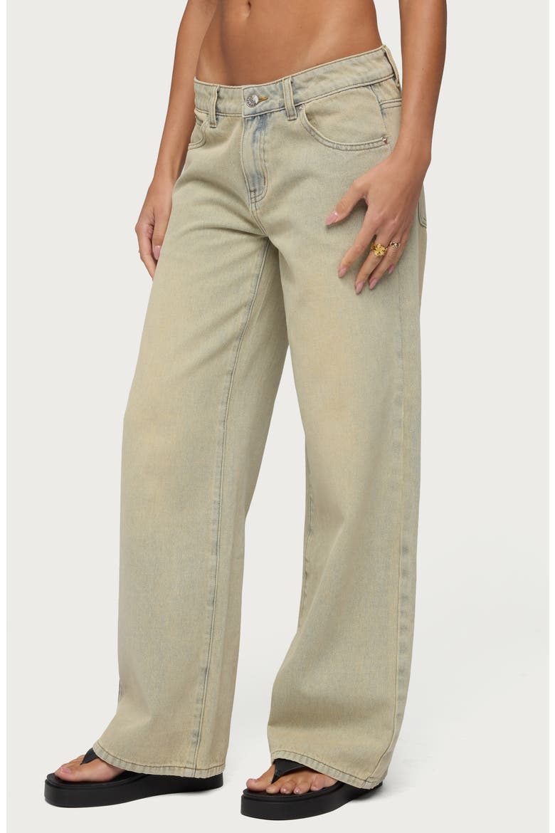 Raelynn Washed Low Rise Baggy Wide Leg Jeans, Alternate, color, LAGOON-BLUE
