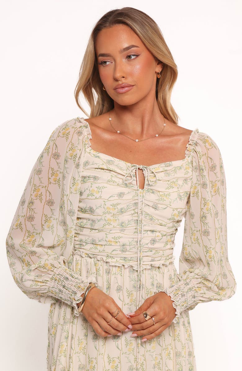 Petal & Pup Keziah Long Sleeve Maxi Dress, Alternate, color, Yellow Floral