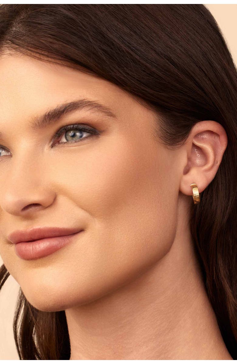 Oradina 18K Yellow Gold Moto Mini Hoops, Alternate, color, 