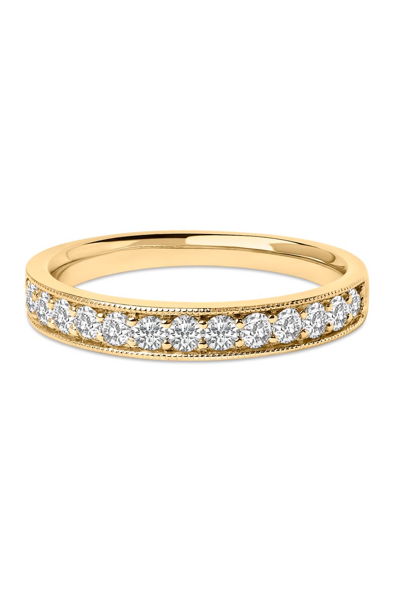14K Gold 1/2 Cttw Round Diamond Milgrain Wedding Band, Main, color, Yellow