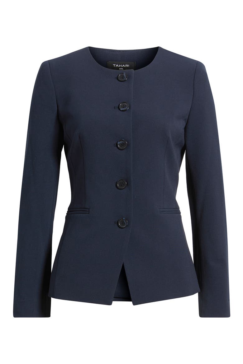 Collarless Button Jacket, Alternate, color, NEW NAVY