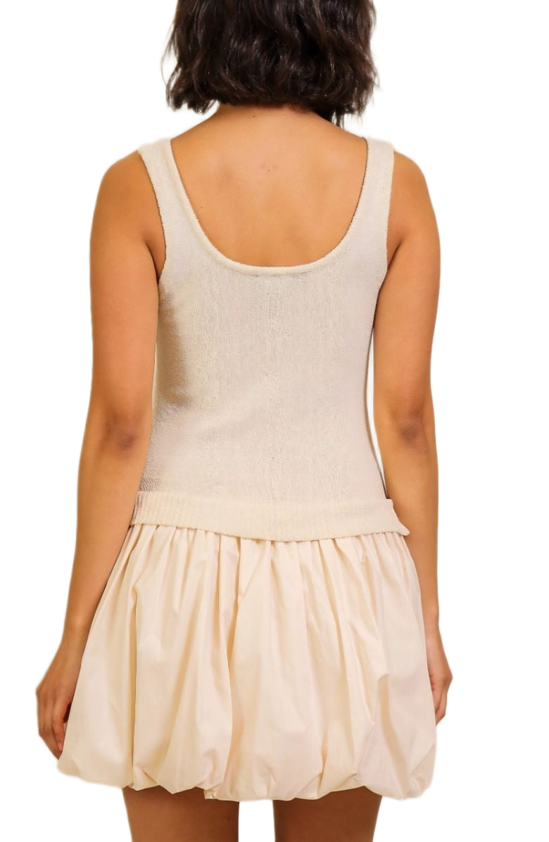 Knit and Lounge Knit Woven Bubble Hem Mini Dress, Alternate, color, 